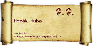 Horák Huba névjegykártya